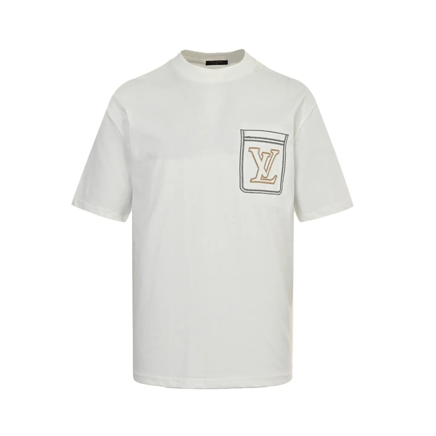 Louis Vuitton/Louis Vuitton 25ss line fake pocket embroidered short sleeves